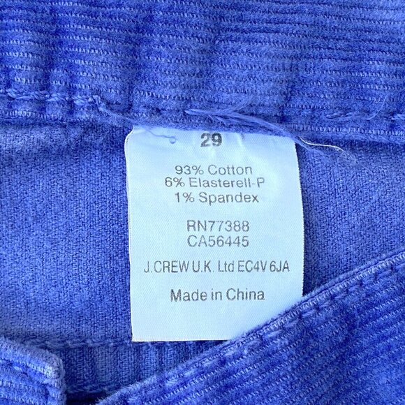 J.Crew Womens Toothpick Corduroy Skinny Ankle Pants Size 29 Blue Stretch Fall - Picture 9 of 12